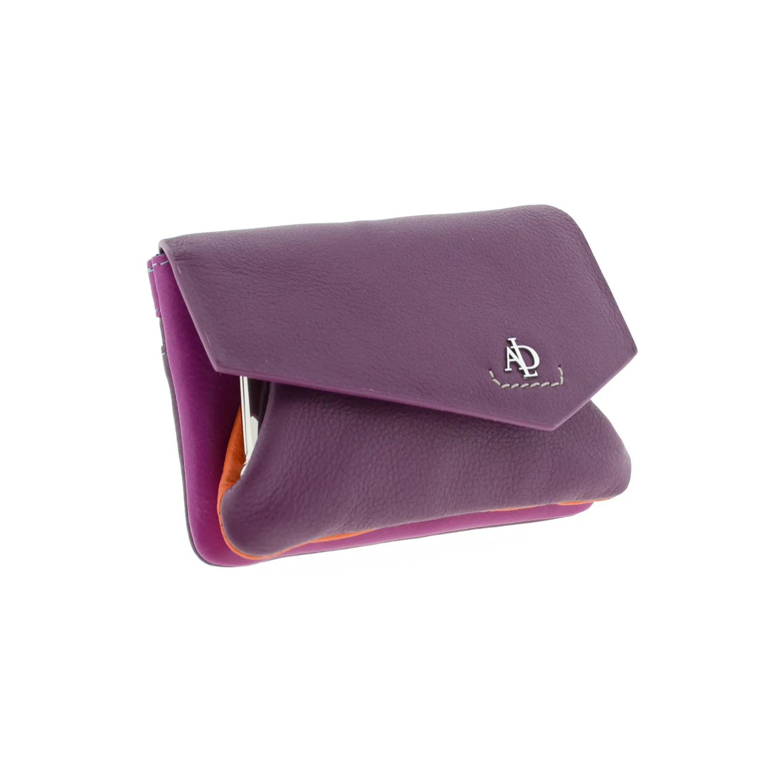 8074-18-C2 Monedero tarjetero en piel multicolor con solapa