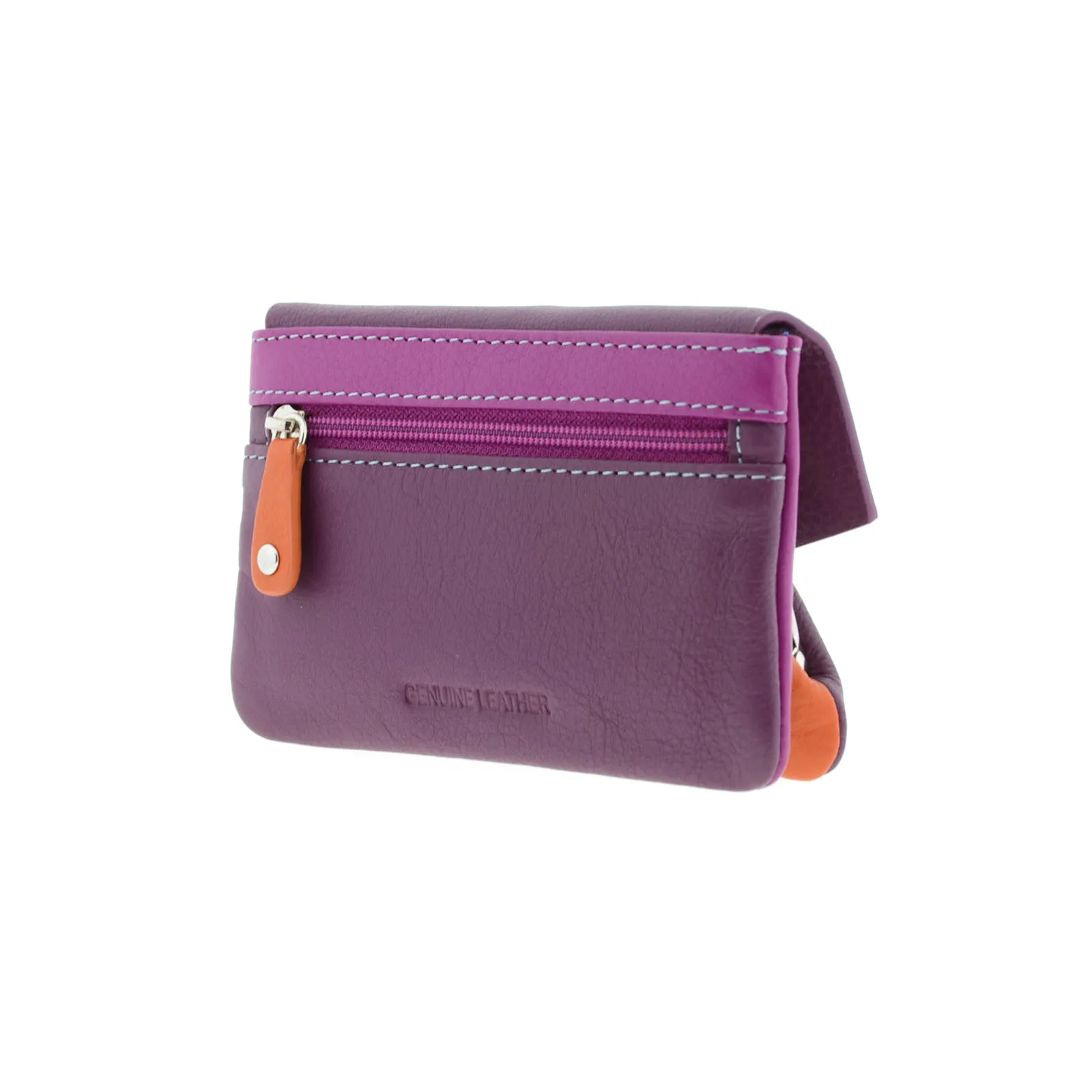 8074-18-C4 Monedero tarjetero en piel multicolor con solapa