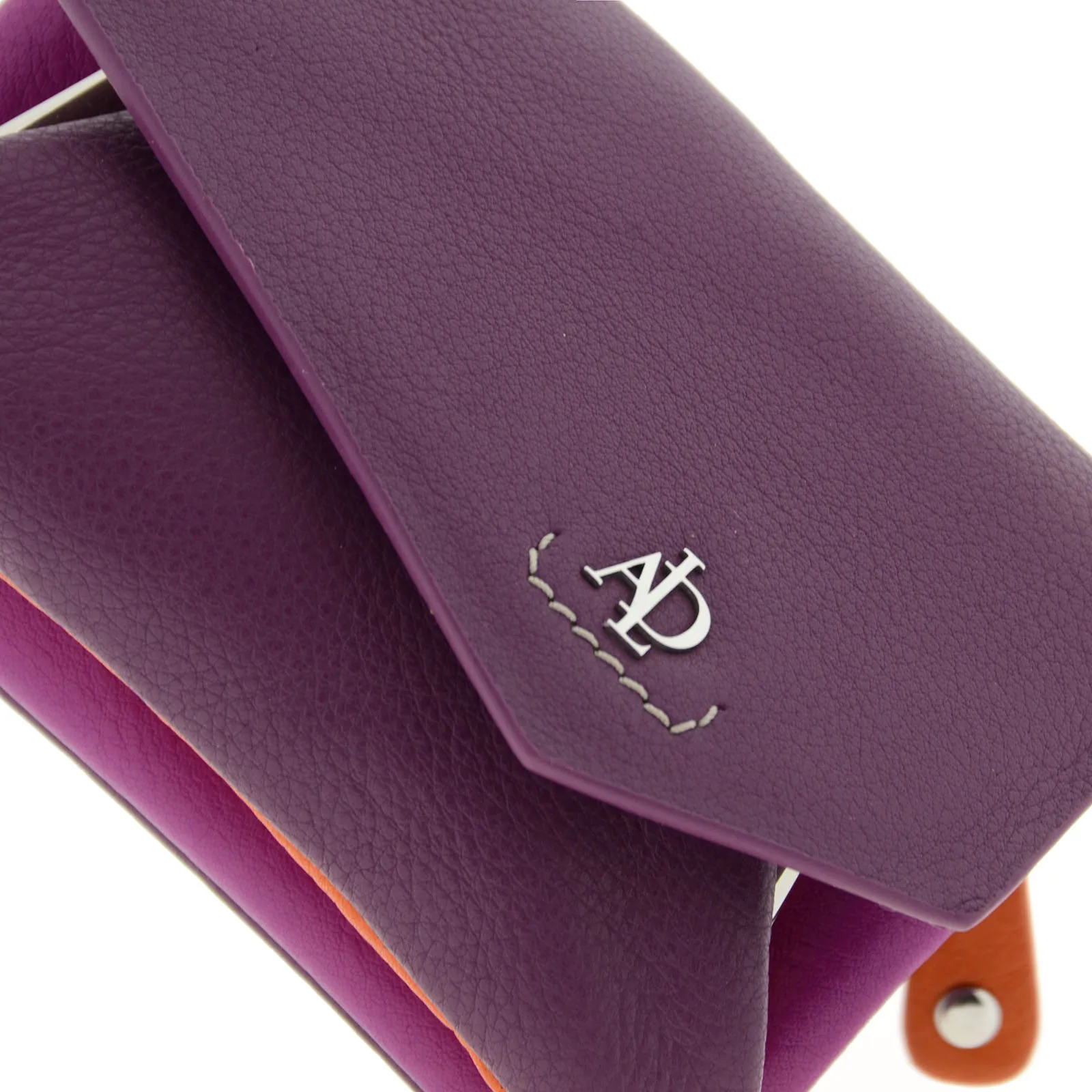 8074-18-C7 Monedero tarjetero en piel multicolor con solapa