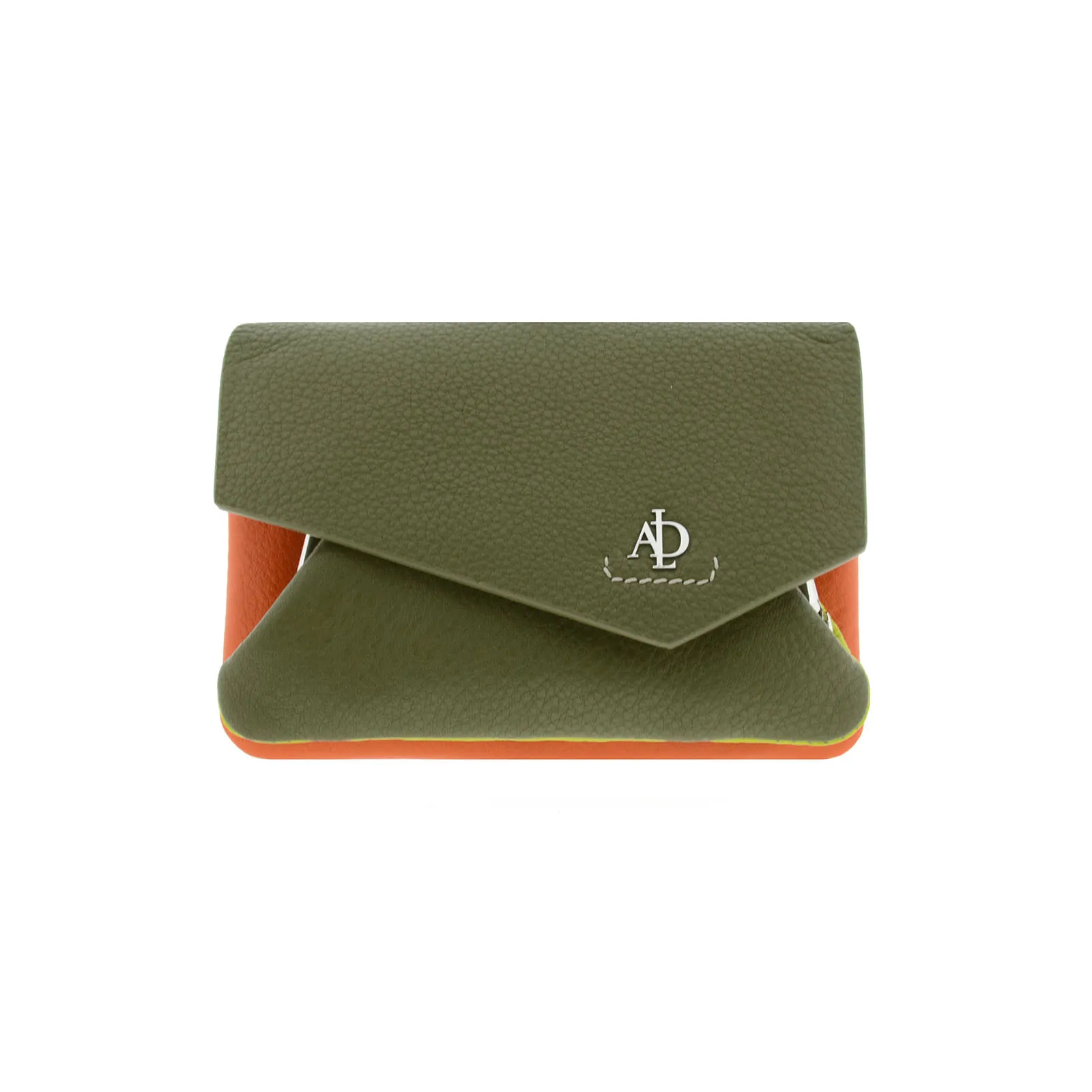 8074-23-C Monedero tarjetero en piel multicolor con solapa