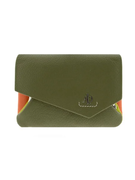Monedero tarjetero en piel multicolor con solapa