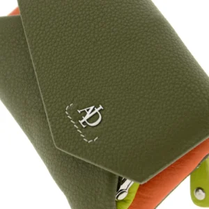 Monedero tarjetero en piel multicolor con solapa