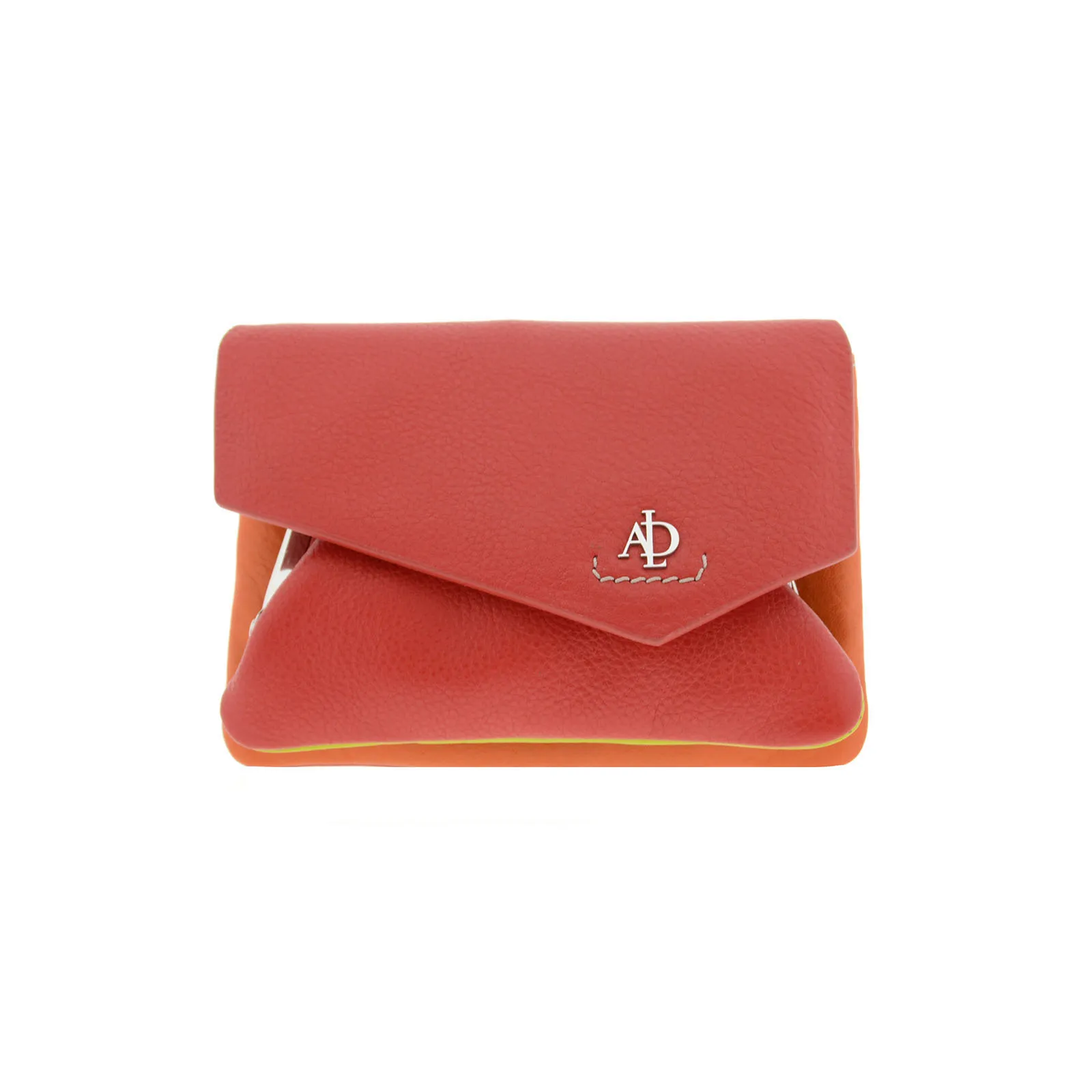 8074-3-C Monedero tarjetero en piel multicolor con solapa