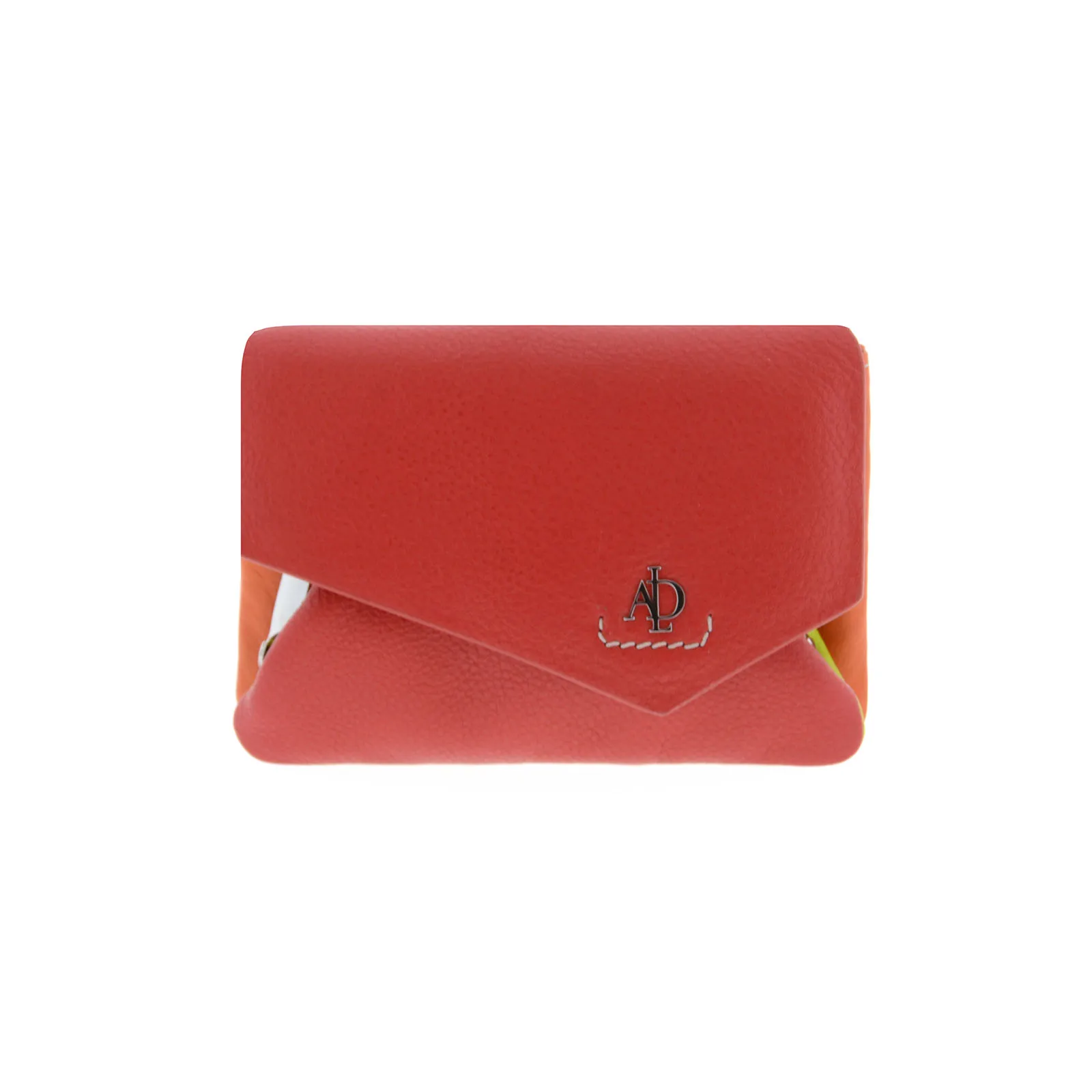 8074-3-C1 Monedero tarjetero en piel multicolor con solapa