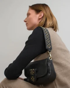Bolso de hombro piel negro solapa Cody BIBA