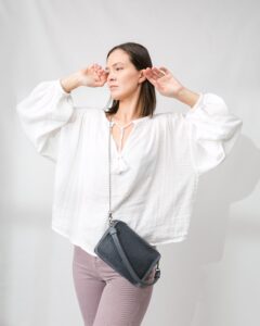 Bolso de piel BIBA LOG2L Logan verde agua