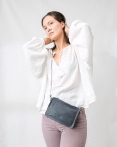 Bolso de piel BIBA LOG2L Logan verde agua