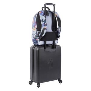 Mochila escolar adaptable a carro lienzo floral - Acuareles