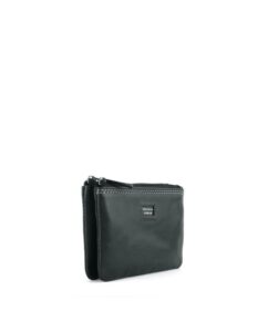Monedero Privata urban en piel doble cremallera negro
