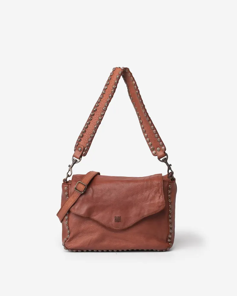 Bolso de hombro rectangular piel cuero Portland BIBA