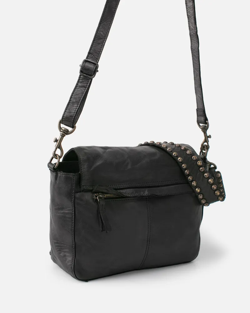 Bolso de hombro rectangular piel negro Portland BIBA