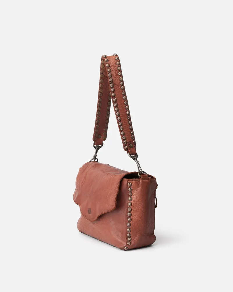 Bolso de hombro rectangular piel cuero Portland BIBA