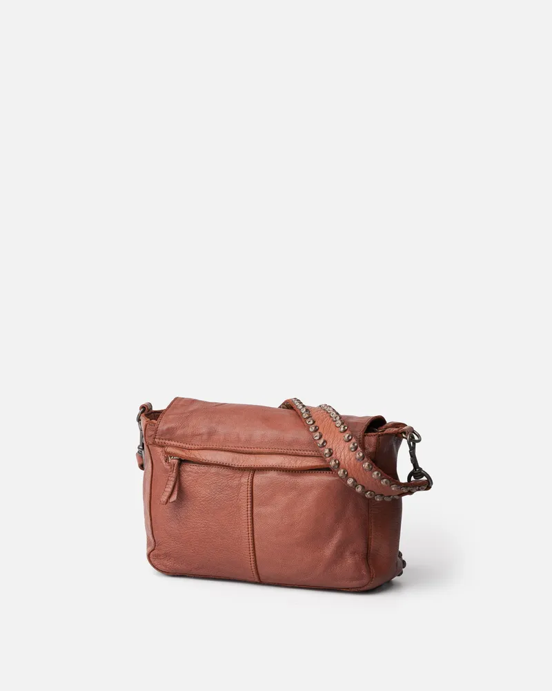 Bolso de hombro rectangular piel cuero Portland BIBA