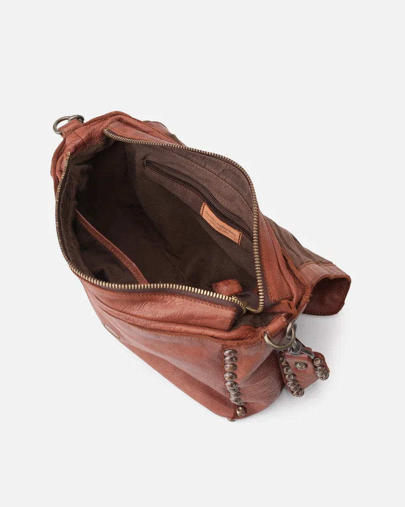 Bolso de hombro rectangular piel cuero Portland BIBA