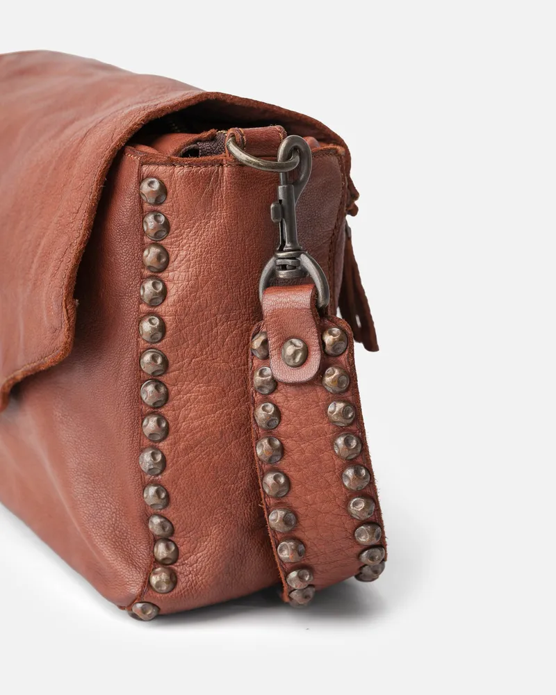 Bolso de hombro rectangular piel cuero Portland BIBA