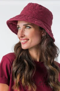 Probados_43471-121 Sombrero bucket burdeos acolchado reversible Anekke