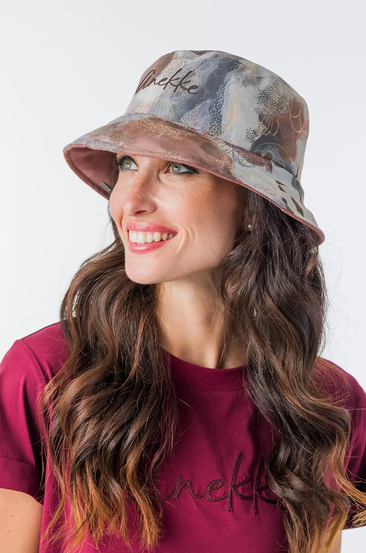 Sombrero bucket rosa reversible Anekke