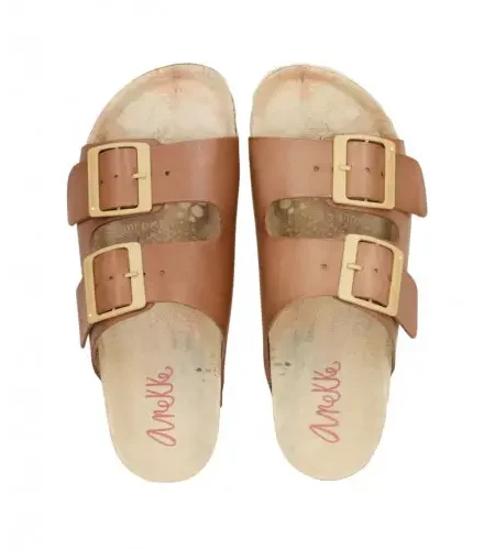 Sandalias Anekke BIO en piel color taupe arriba