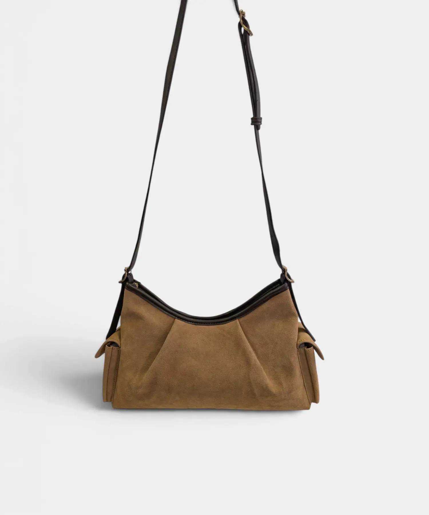 Bolso bandolera de antelina Nogal Victorio & Lucchino - Imagen 2