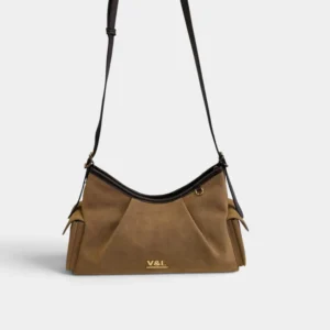 Bolso bandolera de antelina Nogal Victorio & Lucchino