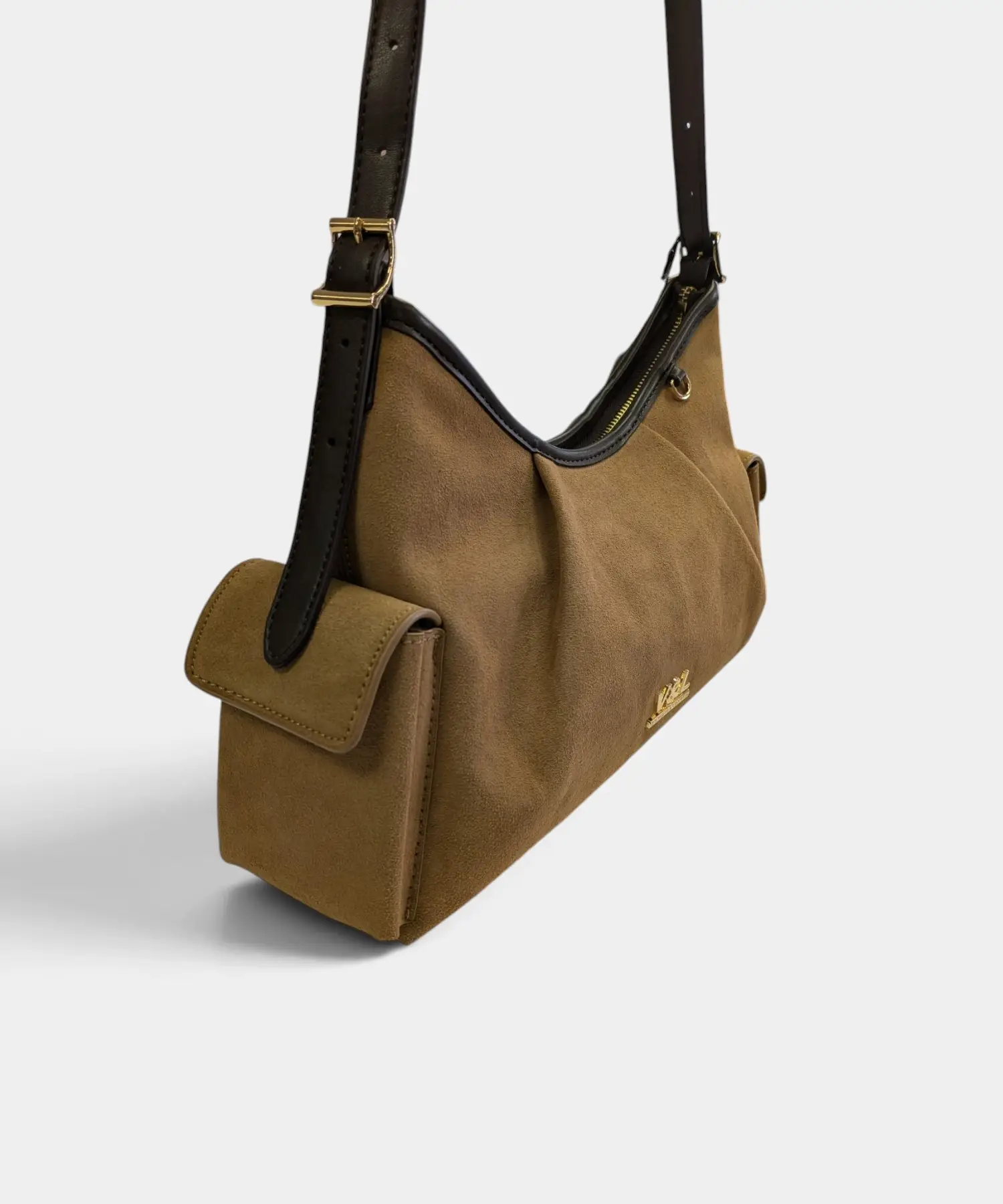 Bolso bandolera de antelina Nogal Victorio & Lucchino - Imagen 4