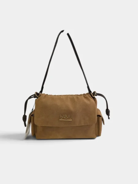 Bolso de mano con bandolera Nogal Victorio & Lucchino