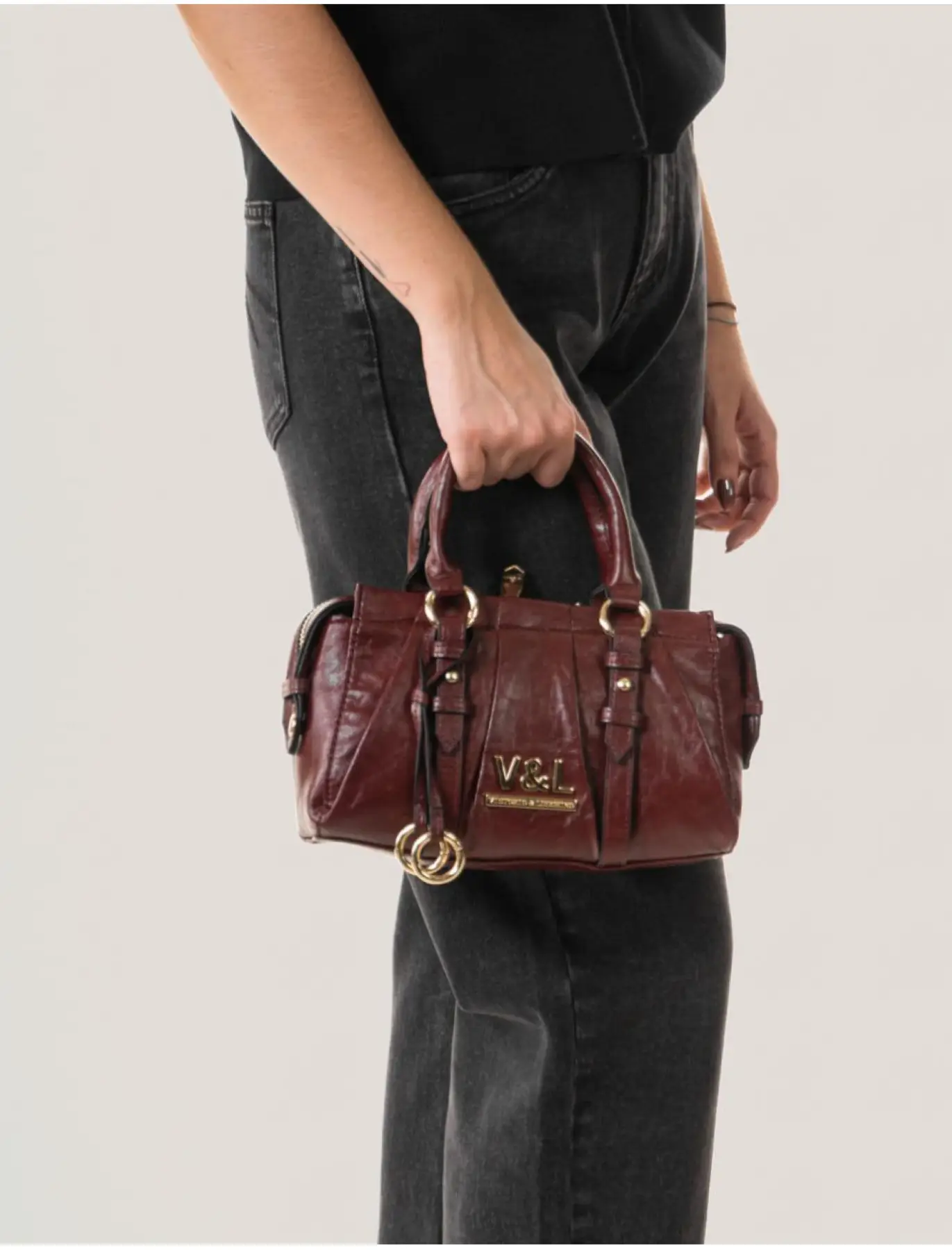 Mini bolso de mano con bandolera Olivo Victorio & Lucchino - Imagen 11
