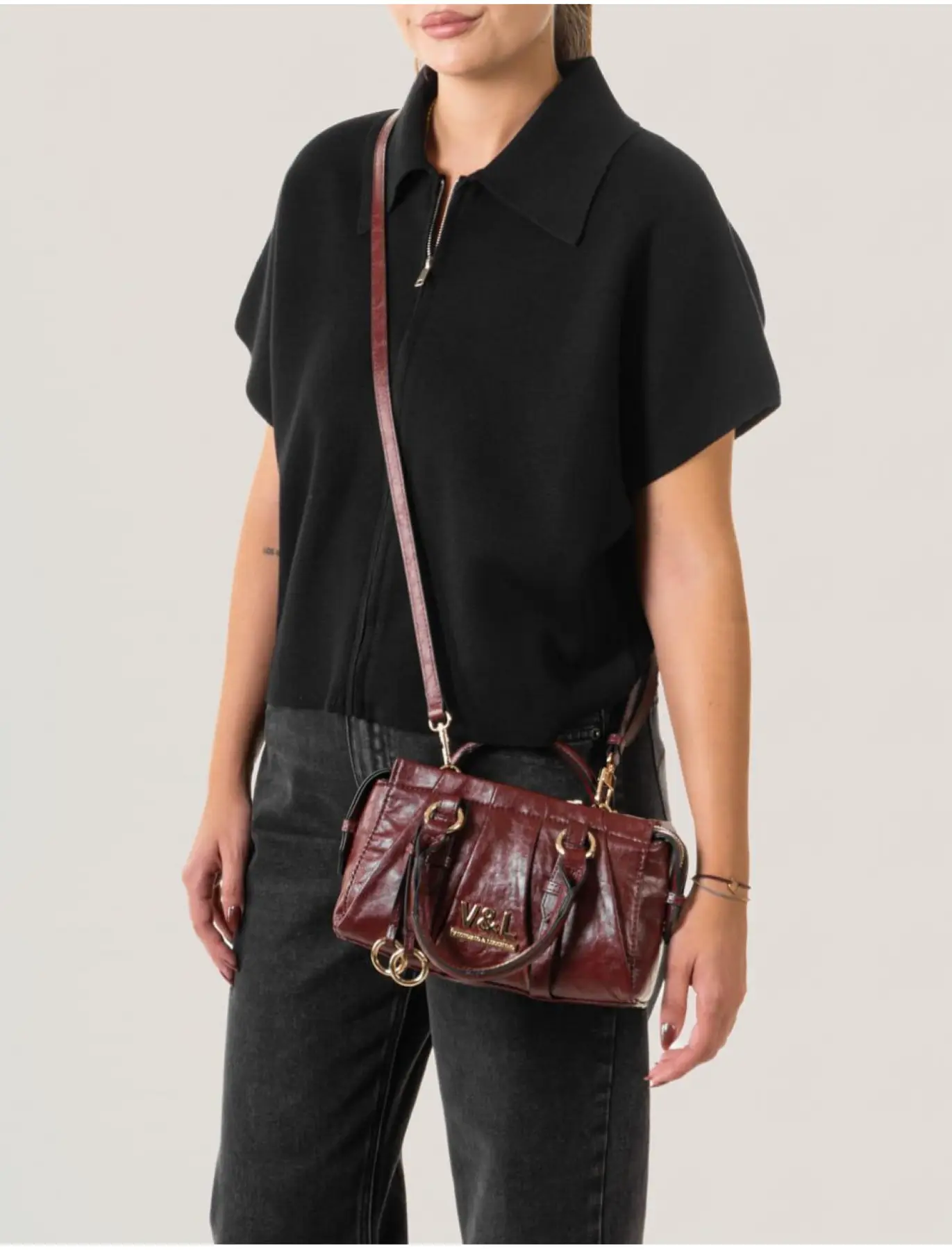Mini bolso de mano con bandolera Olivo Victorio & Lucchino - Imagen 12