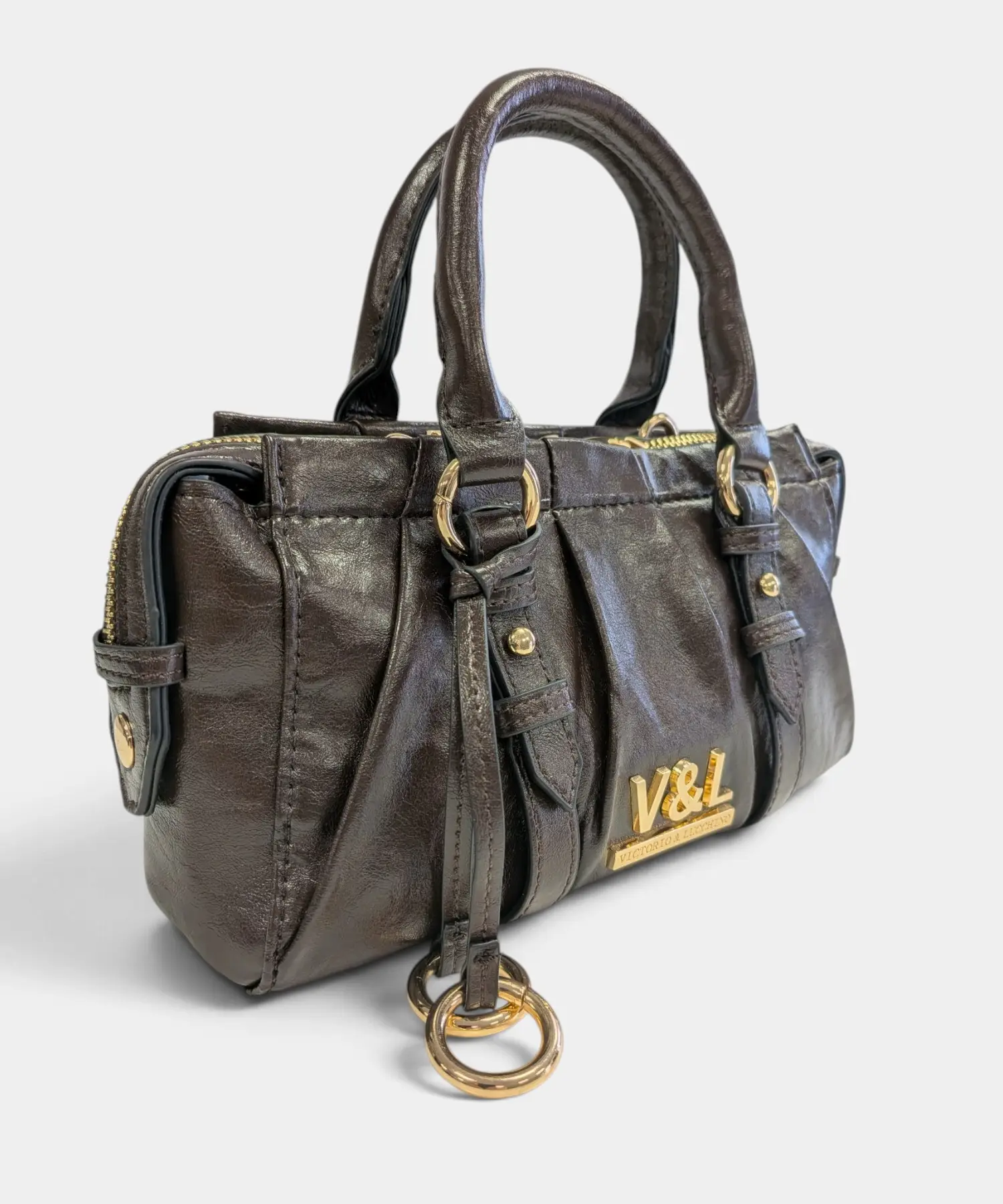 Mini bolso de mano con bandolera Olivo Victorio & Lucchino - Imagen 9