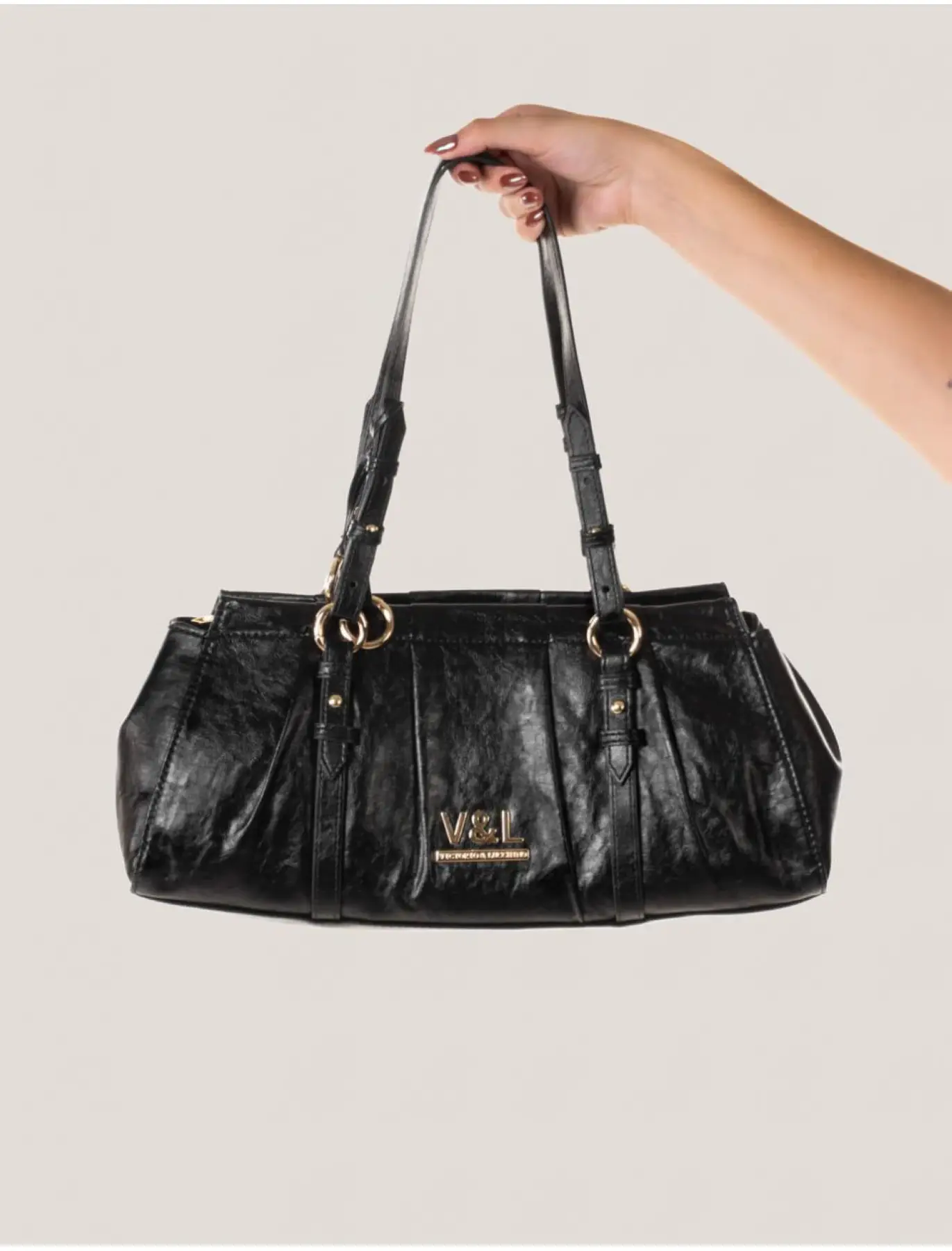 Bolso baguette Olivo Victorio & Lucchino Negro - Imagen 1