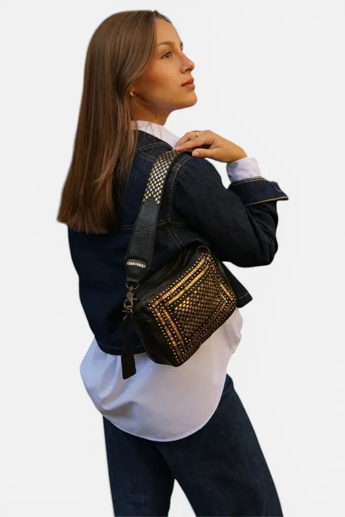 Bandolera de piel negra Lovington BIBA