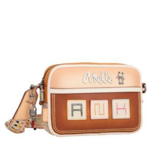 Bandolera rectangular marrón pequeña Anekke Magic Souls