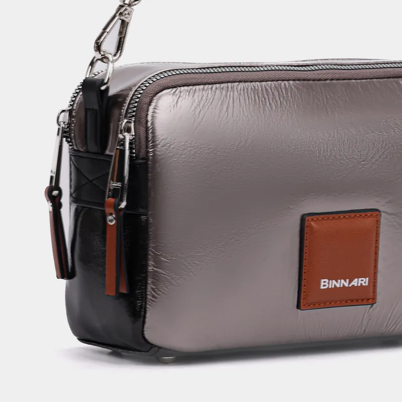 Bandolera con doble compartimento Acero