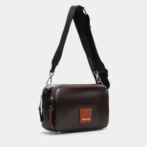 Bandolera con doble compartimento café