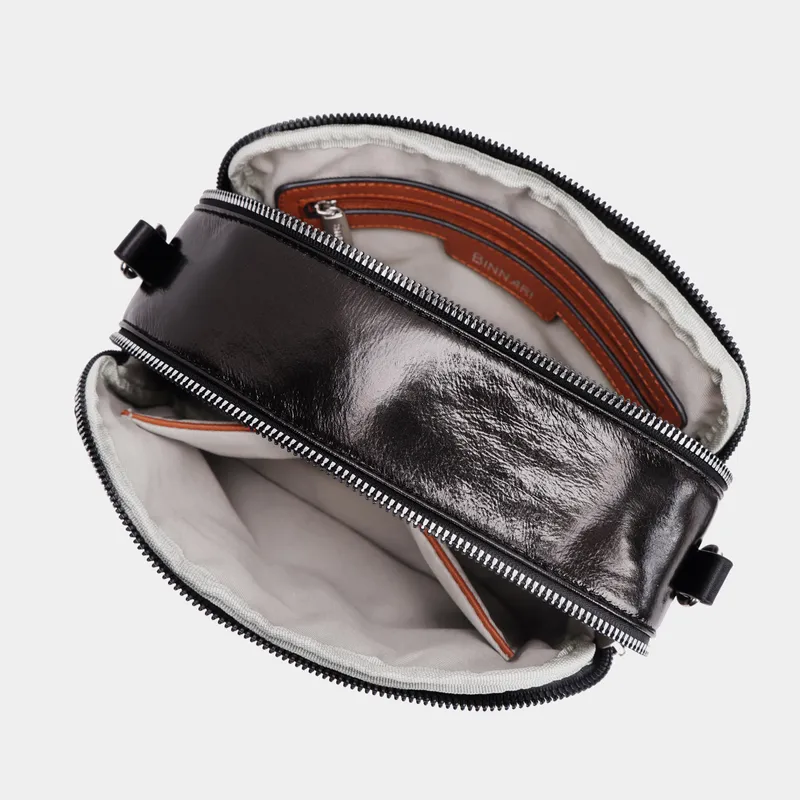 Bandolera con doble compartimento negro