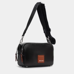Bandolera con doble compartimento negro