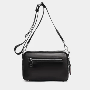 Bandolera con doble compartimento negro