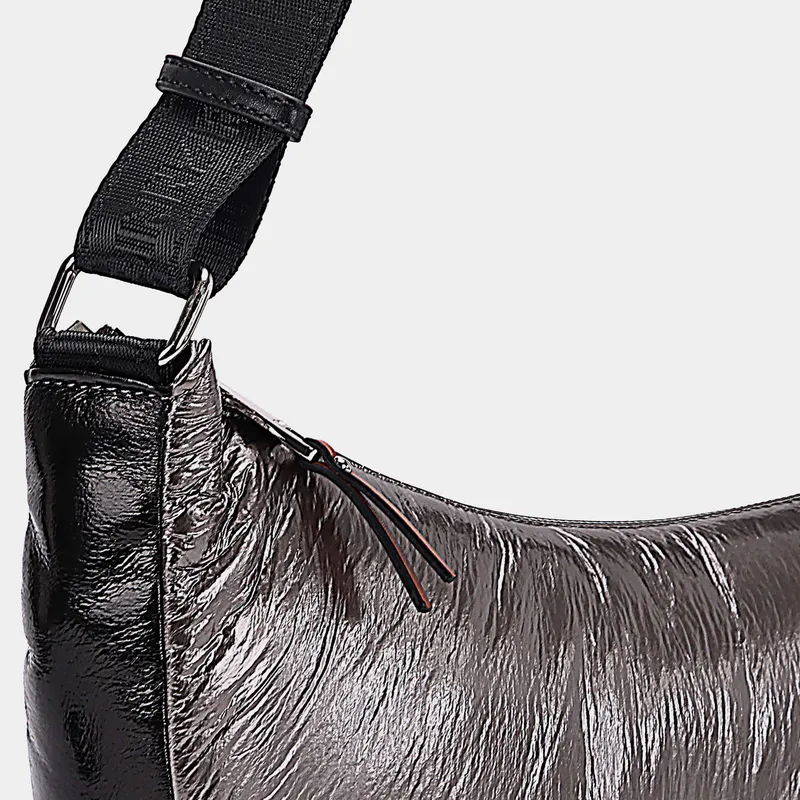 Bolso bandolera media luna acero