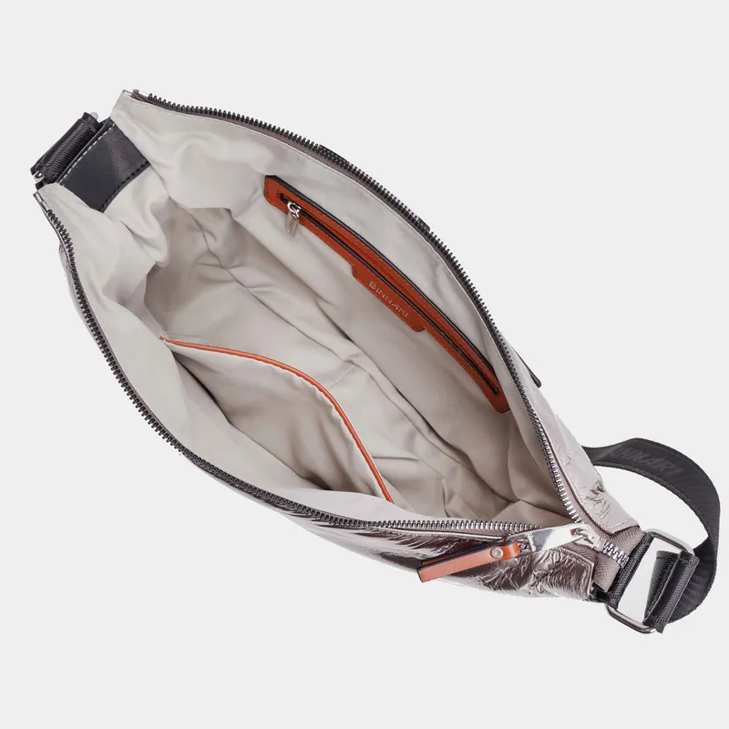 Bolso bandolera media luna acero