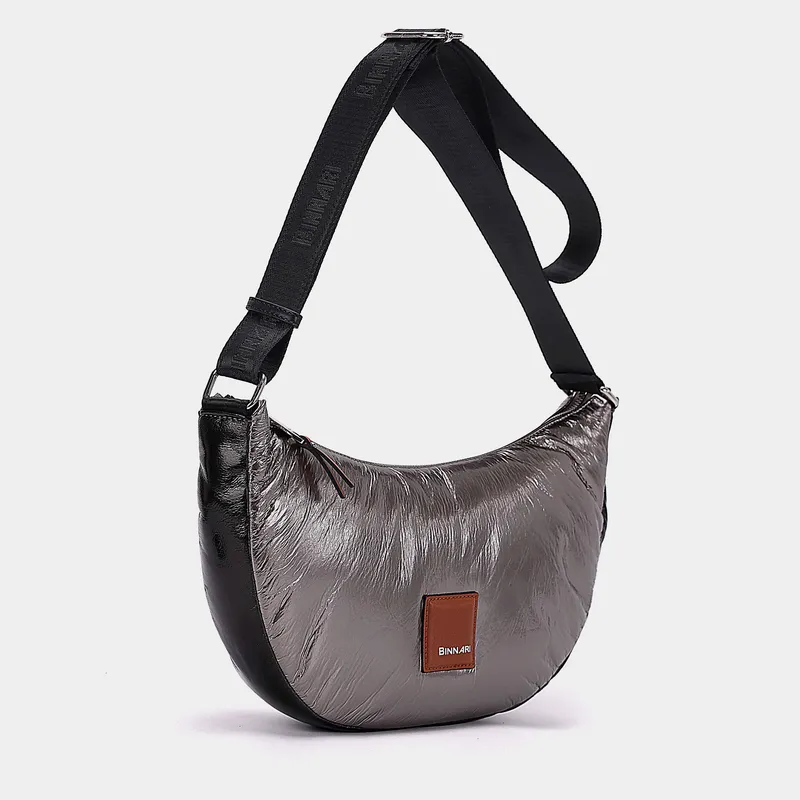 Bolso bandolera media luna acero