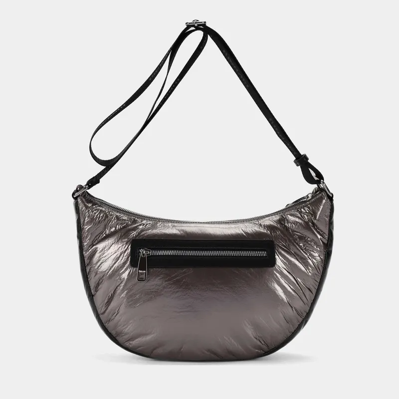 Bolso bandolera media luna acero