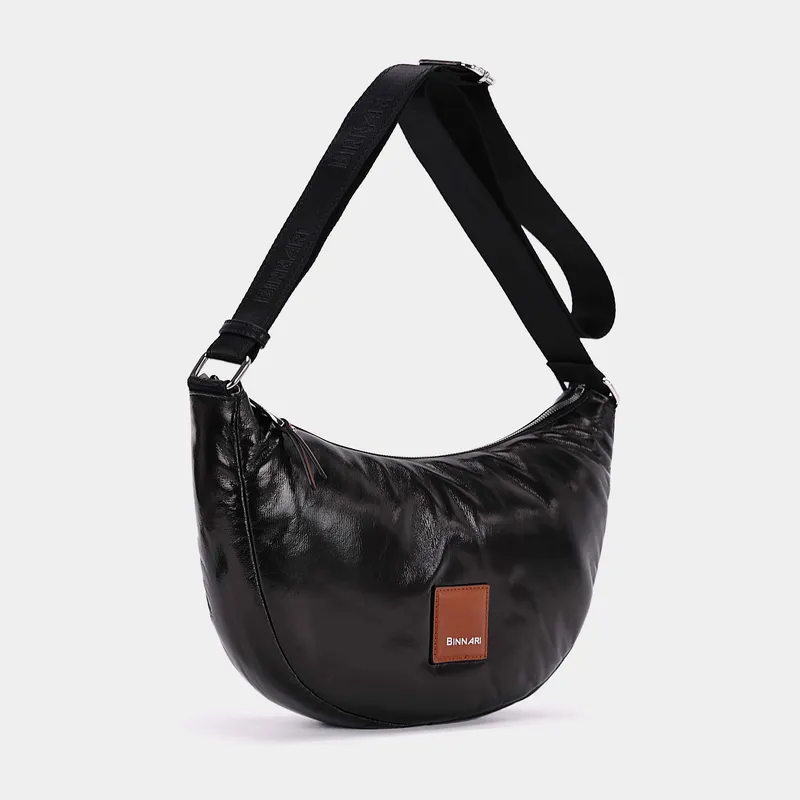 Bolso bandolera media luna negro