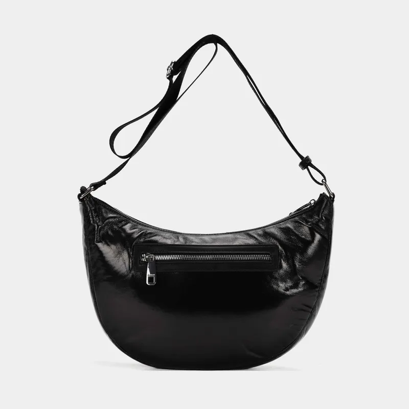 Bolso bandolera media luna negro