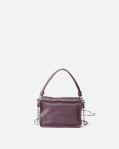 Bolso de hombro de piel Biba Logan aa púrpura frontal
