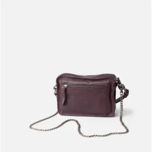 Bolso de hombro de piel Biba Logan aa púrpura trasera