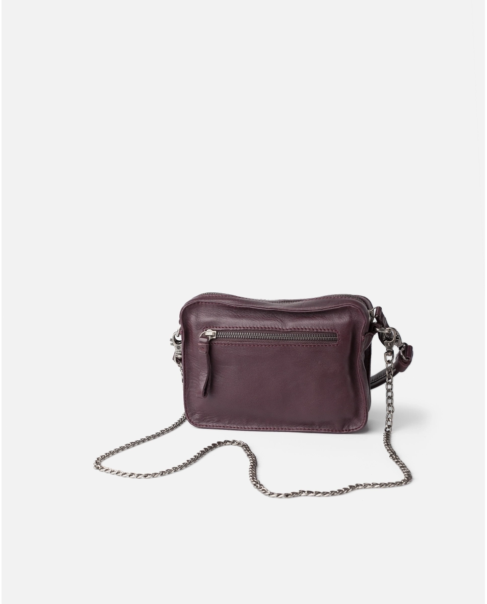 Bolso de hombro de piel Biba Logan aa púrpura trasera