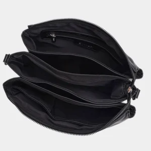 Bolso bandolera tres compartimentos negro - Thumbnail Image 3