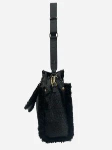 bolso shopper V&L Aura negro perfil con bandolera