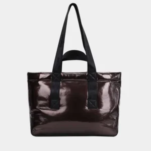 Bolso de hombro con asas de mano café