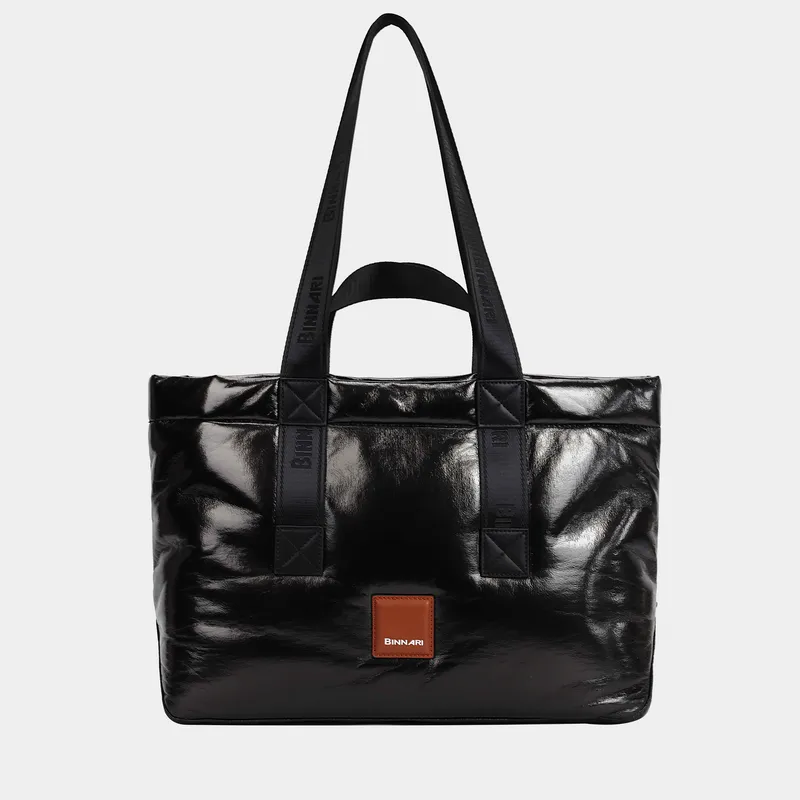Bolso de hombro con asas de mano negro